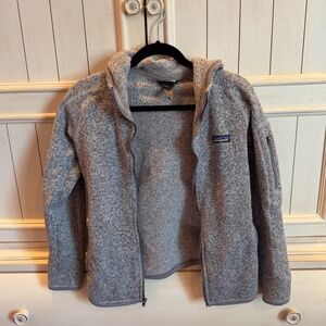 Patagonia gray fleece zip-up jacket